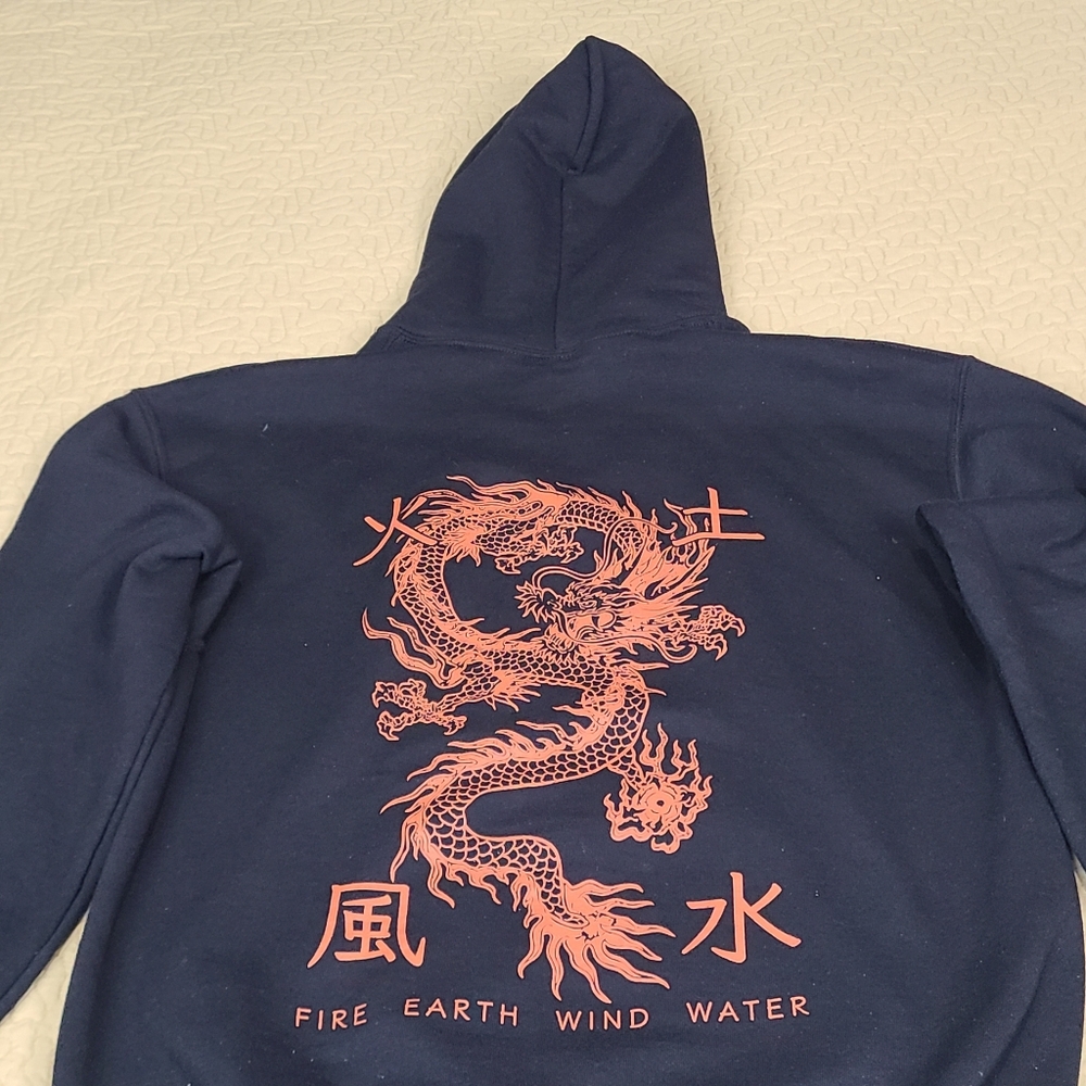 SCW Asian Dragon 4 elements graphic hoodie size M